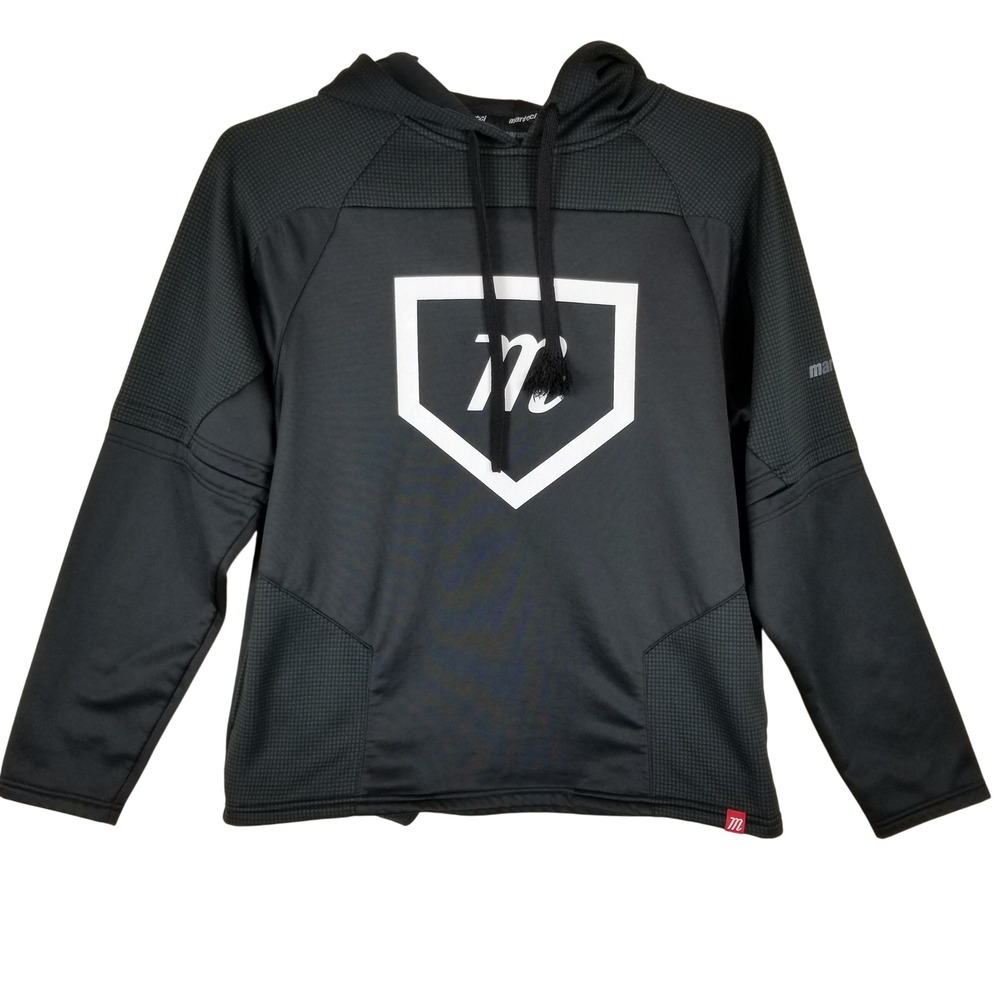 Marucci Mens‎ Black Performance Baseball Hoodie Sweatshirt Size S Graphic Logo